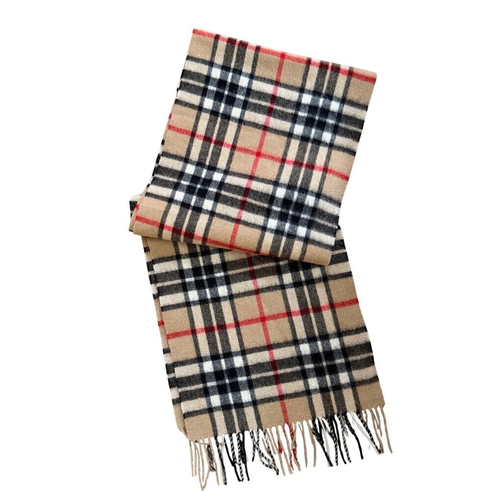 James Pringle Weavers 100% Wool Tartan Plaid Fringe Scarf OS Unisex Old Money